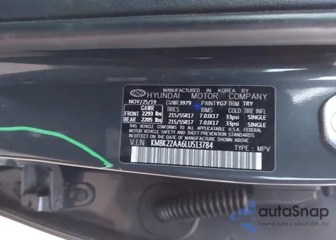 2020 Hyundai Kona Sel из США, поврежденный, VIN KM8K22AA6LU513784